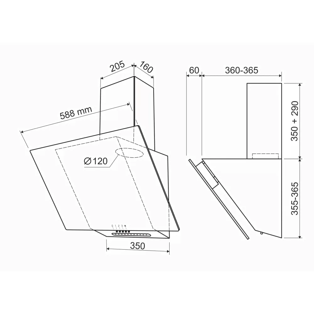 Кухонная вытяжка HOLT HT-RH-017 60 черная-0