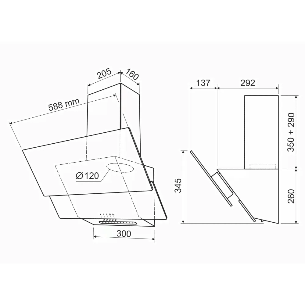 Кухонная вытяжка HOLT HT-RH-016 60 черная