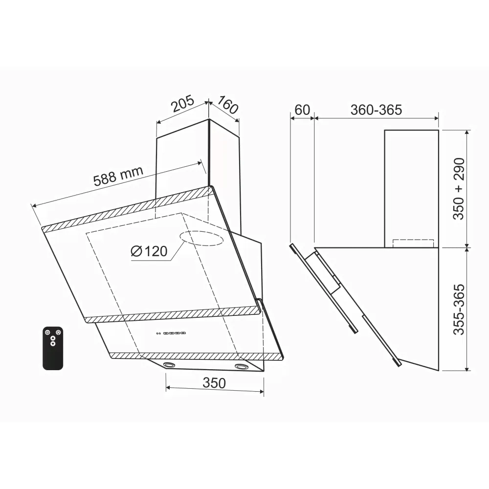 Кухонная вытяжка HOLT HT-RH-015 60 черная-0