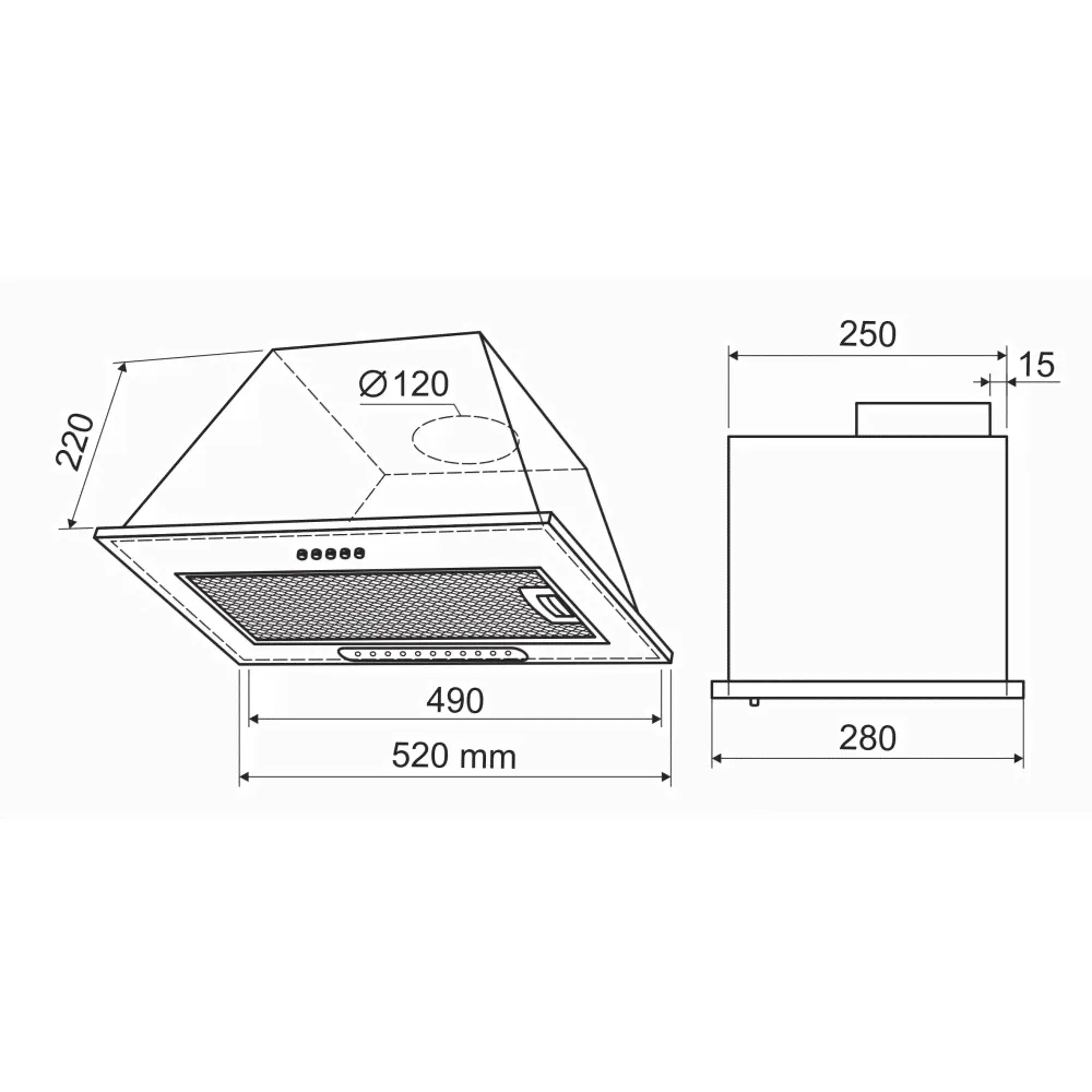 Кухонная вытяжка HOLT HT-RH-011 50 черная-2