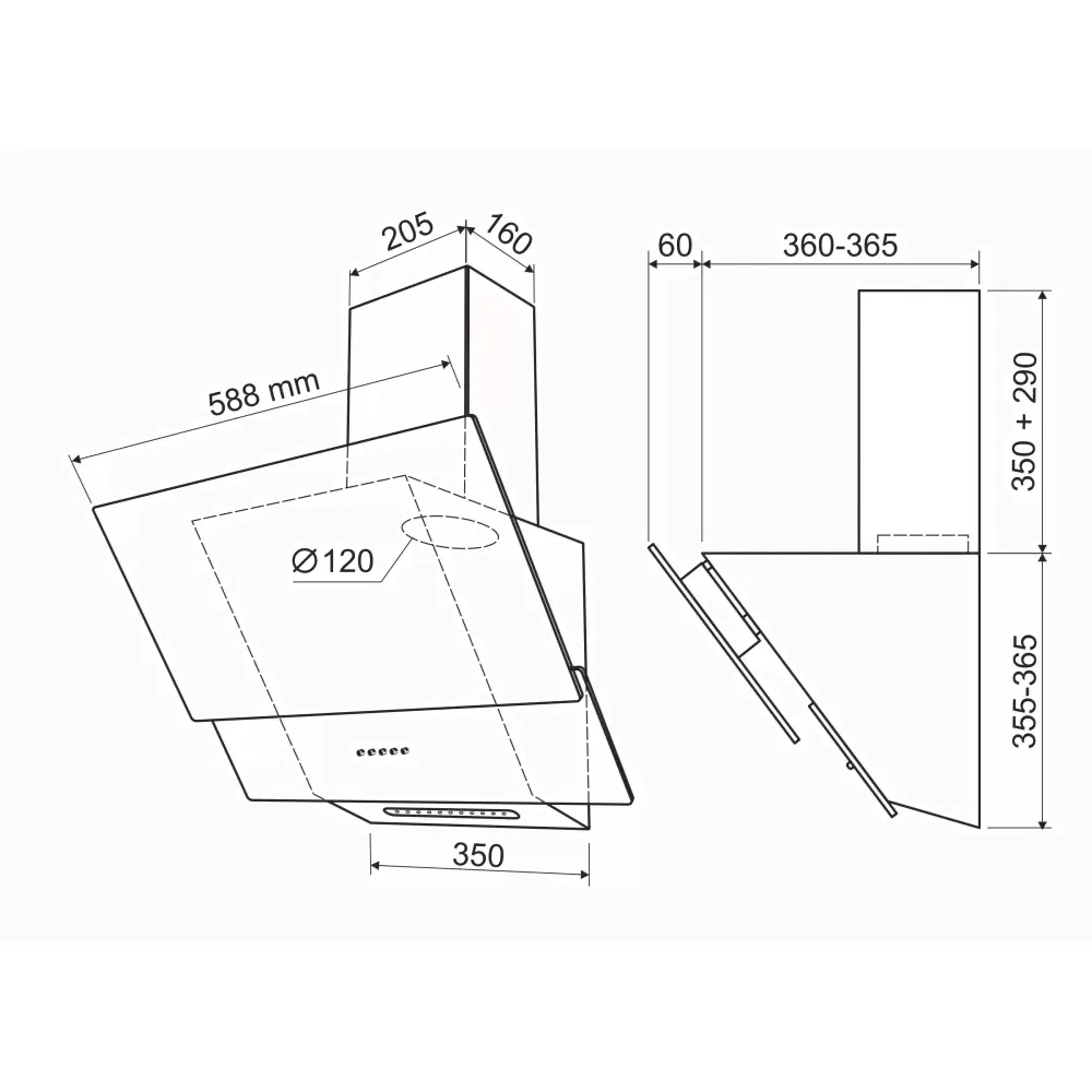 Кухонная вытяжка HOLT HT-RH-014 60 черная-2