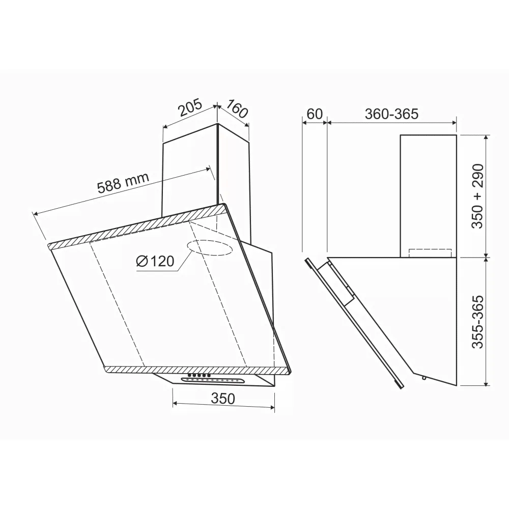 Кухонная вытяжка HOLT HT-RH-018 60 черная-0