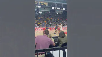 Caleb Holt #3 for buckhorn hits a 3 against McGill Toolin in state semi final game for 6a